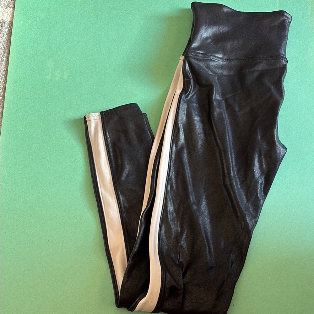 SPANX Shiny Black Faux Leather Leggings